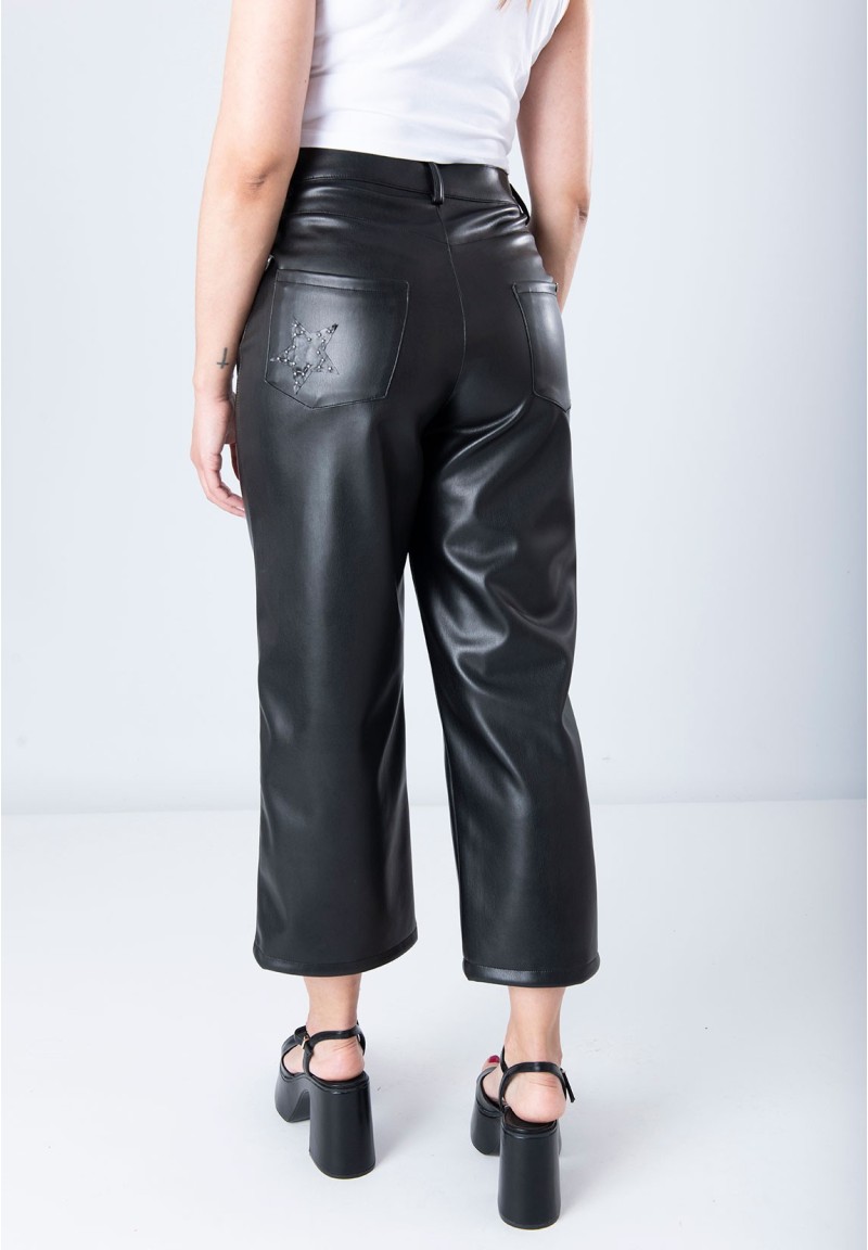 Pantalón efecto piel Estrellas
