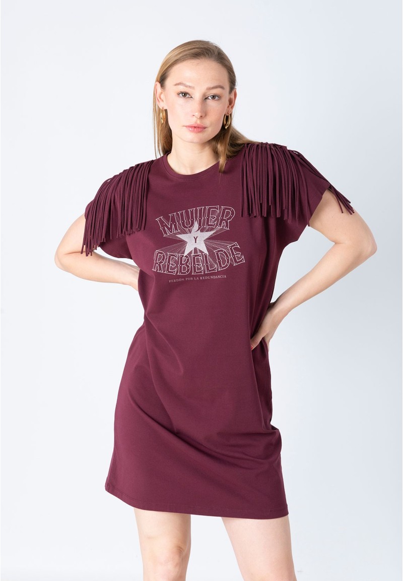 Vestido Mujer rebelde Berenjena