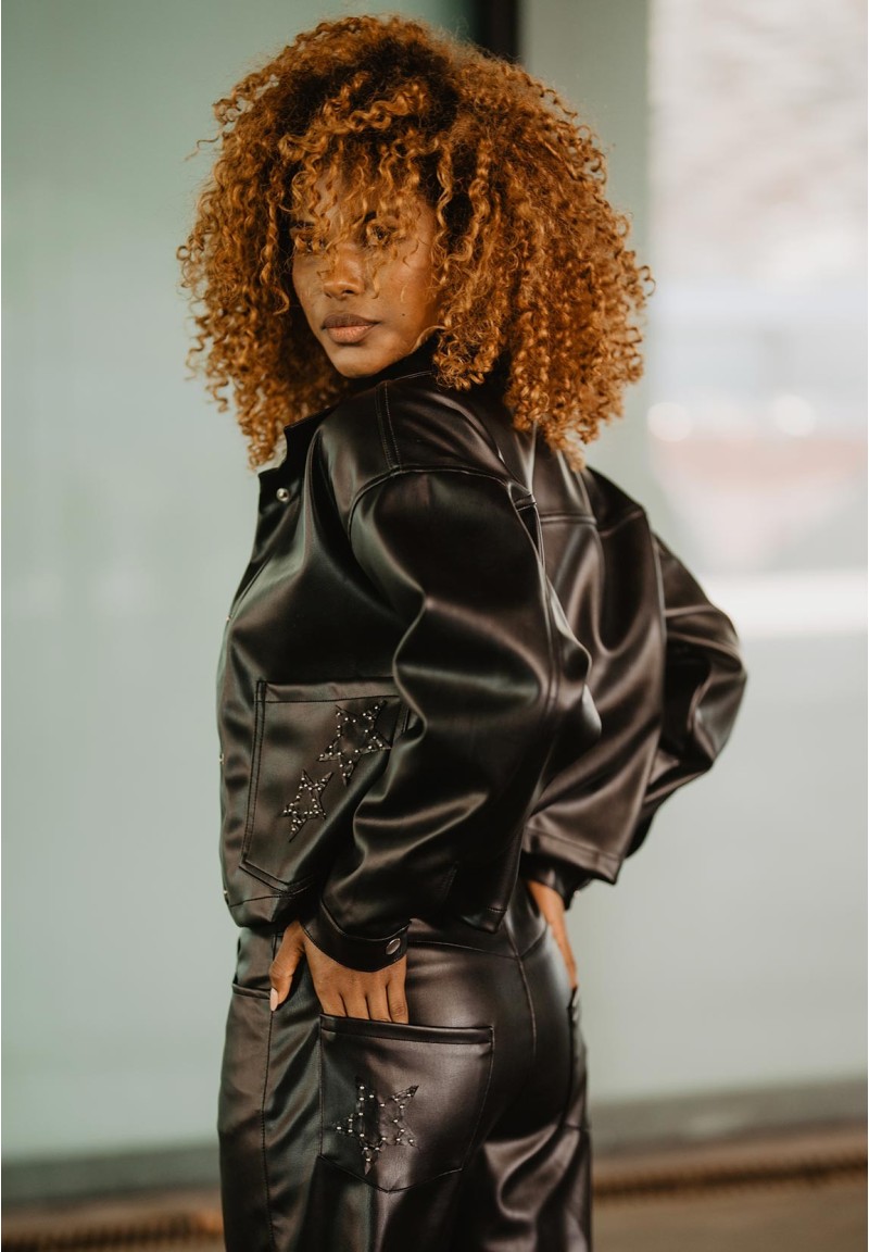 Chaqueta efecto piel Estrellas