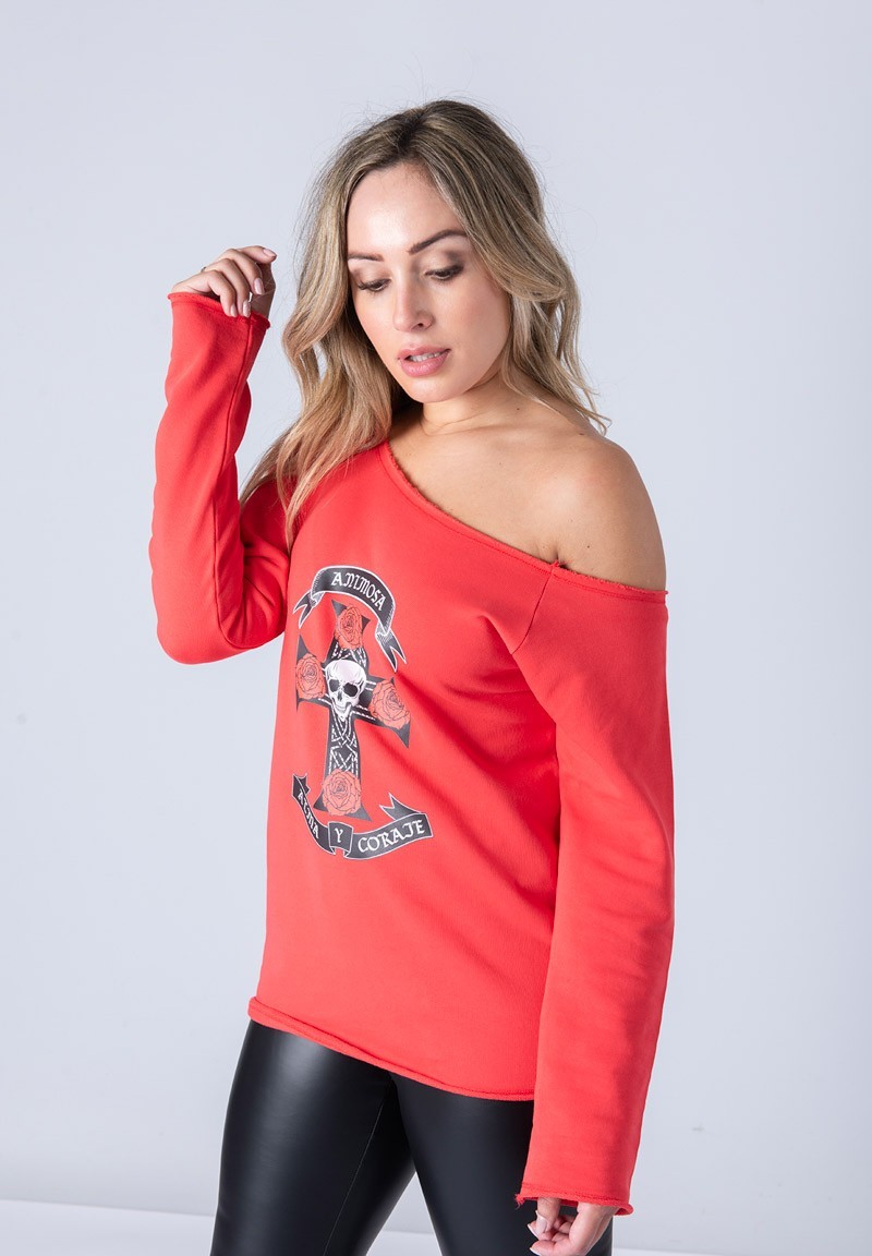 Sudadera cruz rosas