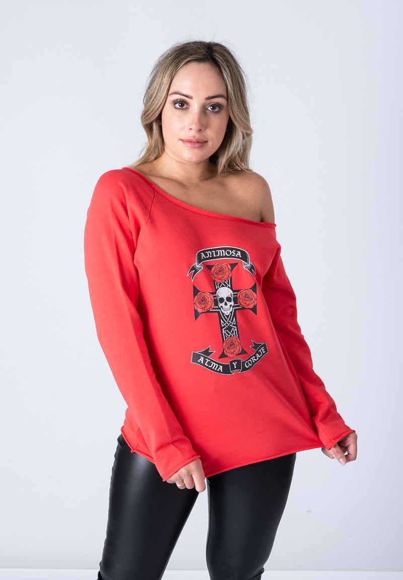 Sudadera cruz rosas