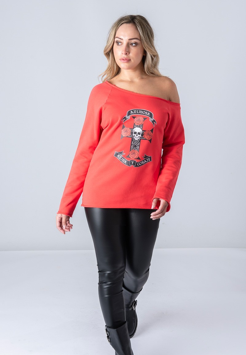 Sudadera cruz rosas