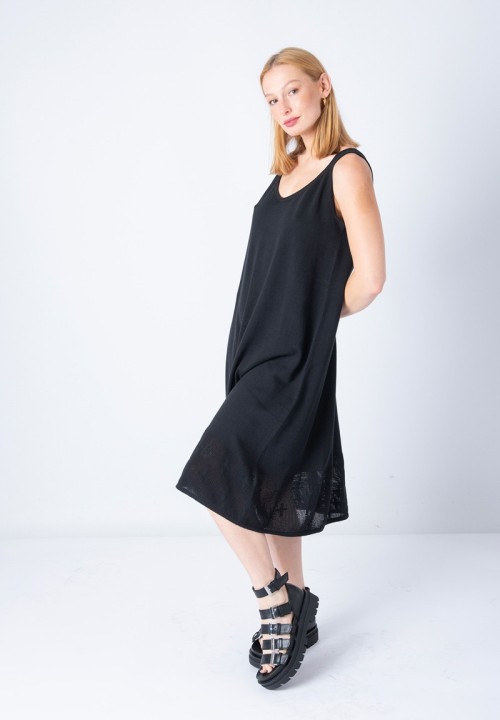 Vestido punto Sor Juana cruces negra