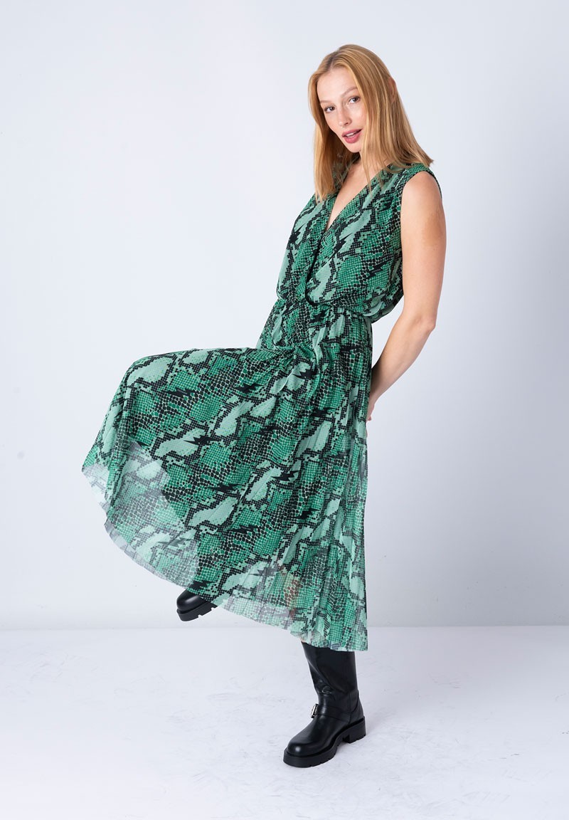 Vestido Serpiente rayos verde