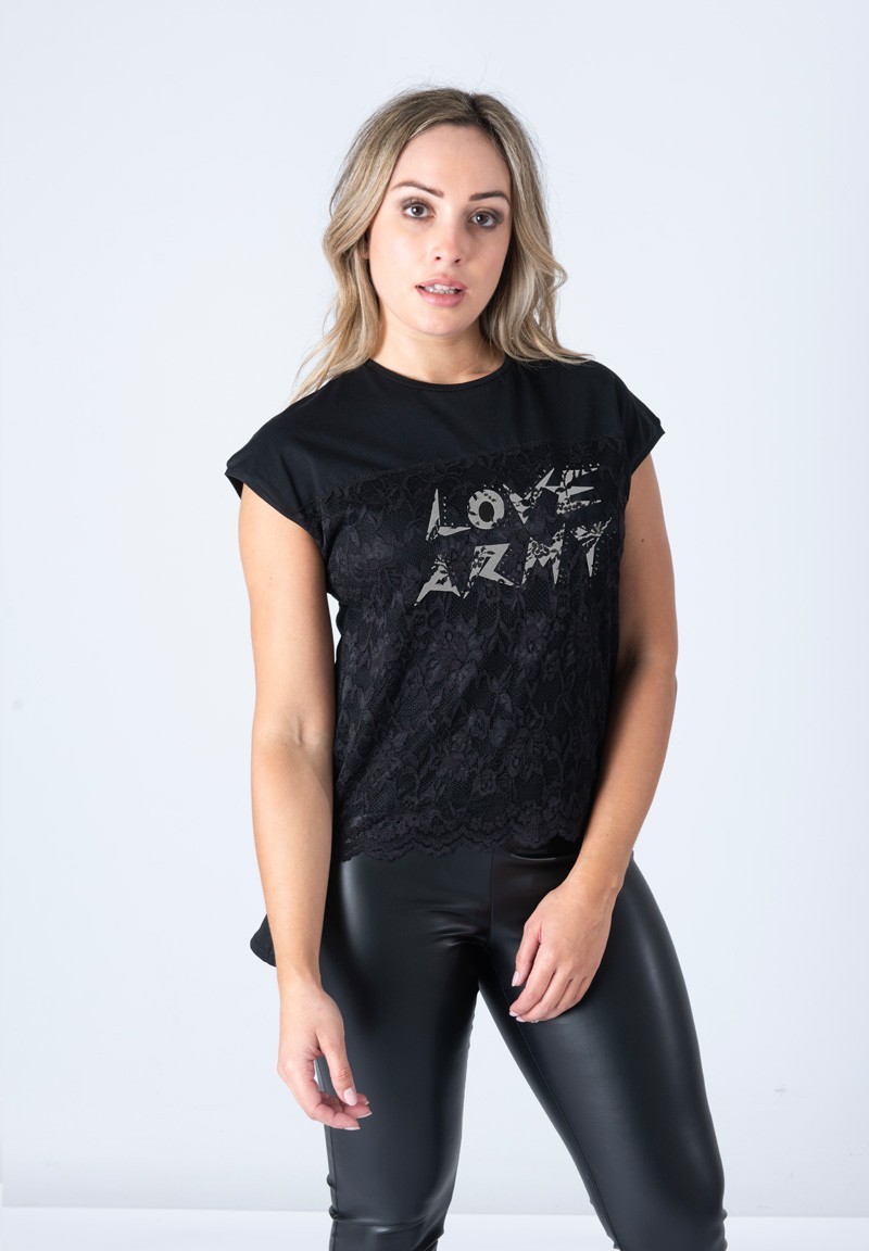 Camiseta encaje Love Army negra