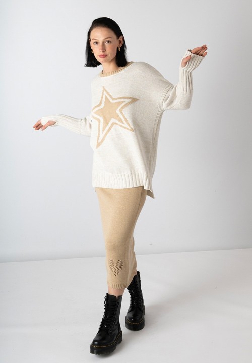 Jersey punto Rock Star beige