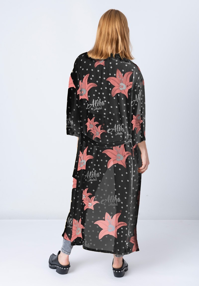 Kimono Aloha Hawaii negro