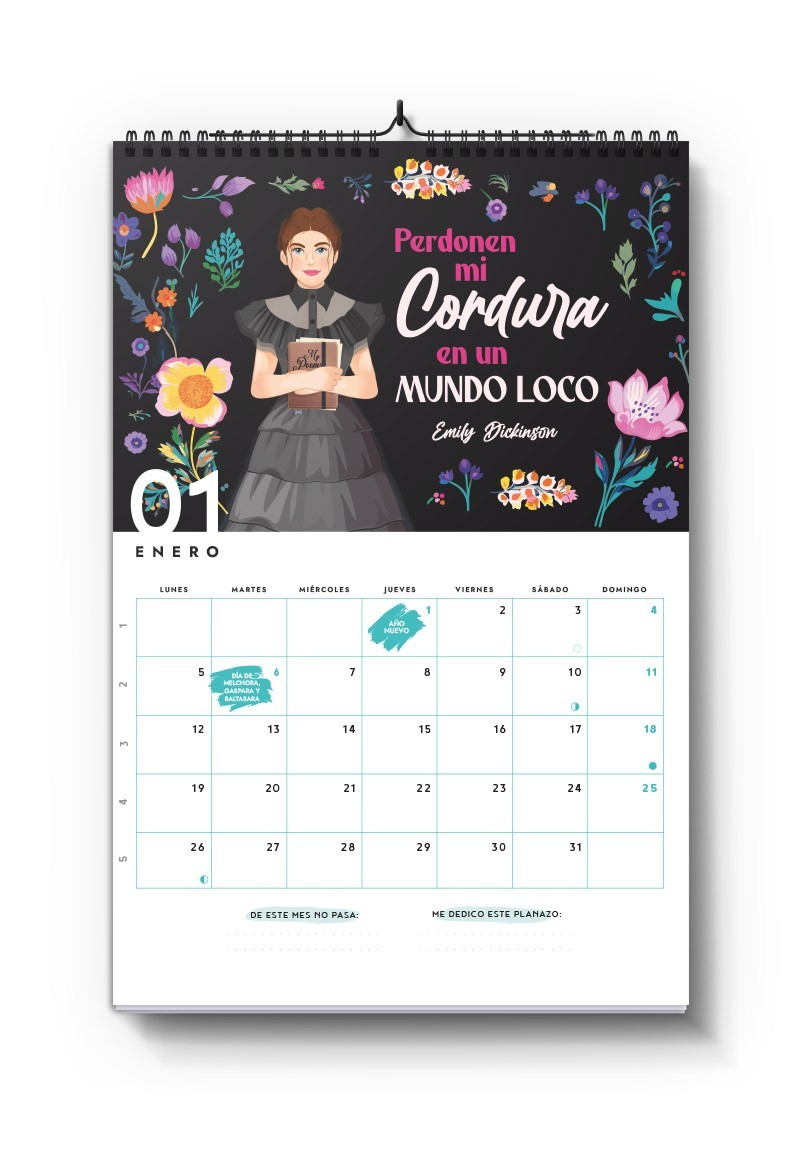 Calendario de pared 2026 Emily Dickinson