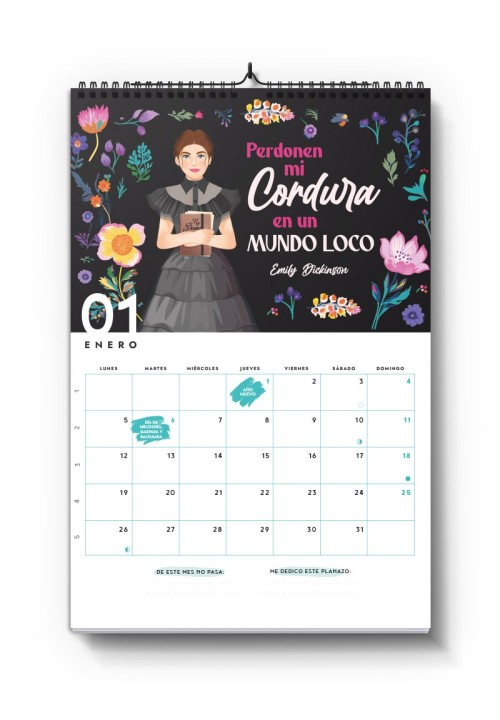 Calendario de pared 2026 Emily Dickinson