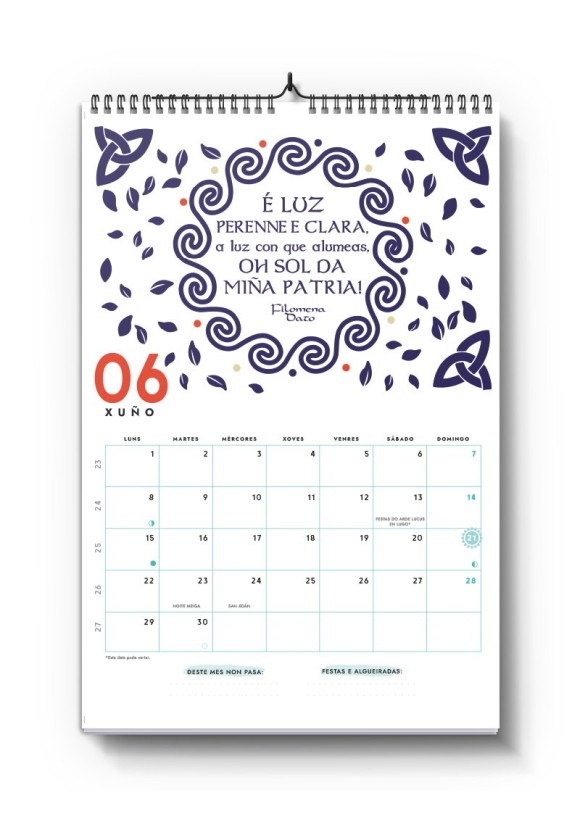 Almanaque de parede 2026 Ei Carballeira