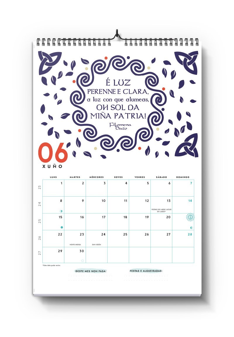 Almanaque de parede 2026 Ei Carballeira
