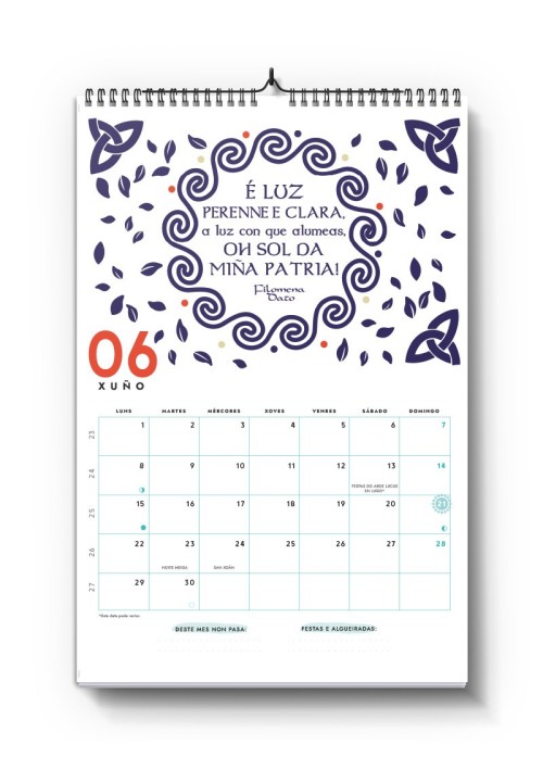 Almanaque de parede 2026 Ei Carballeira