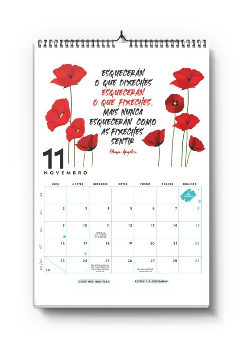 Almanaque de parede 2026 Ei Carballeira
