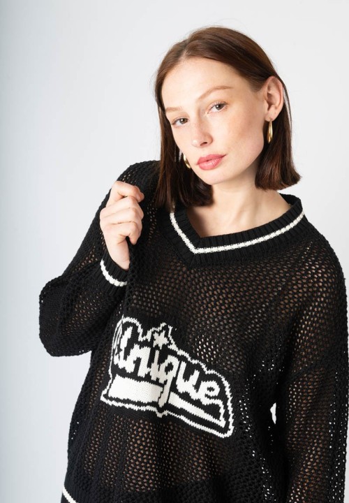 Jersey punto Unique Negro