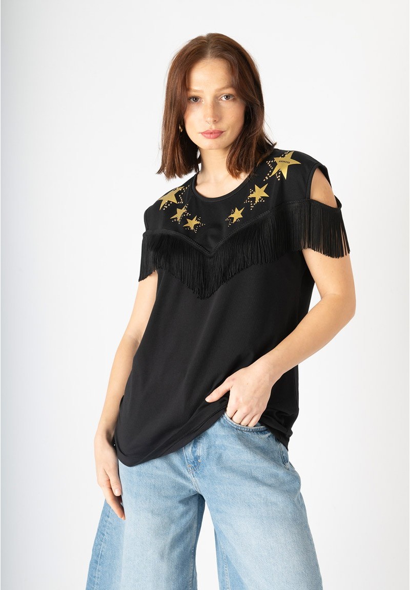Camiseta flecos estrellas