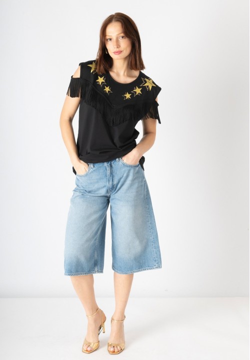 Camiseta flecos estrellas