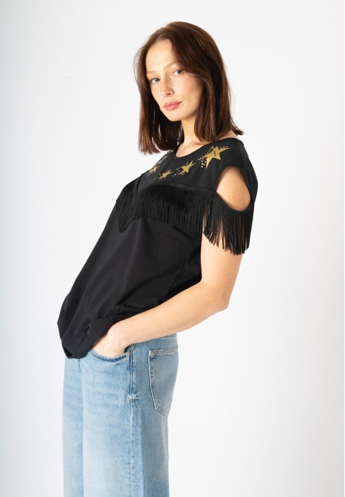 Camiseta flecos estrellas