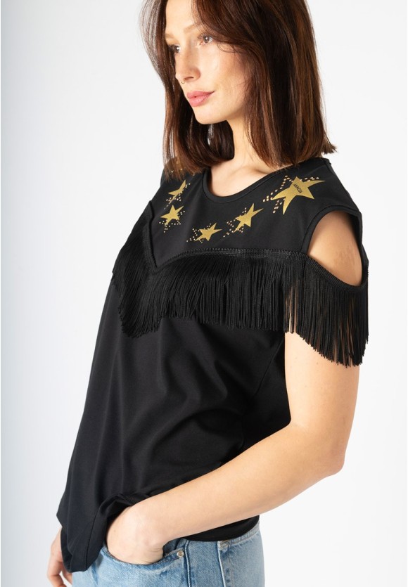 Camiseta flecos estrellas