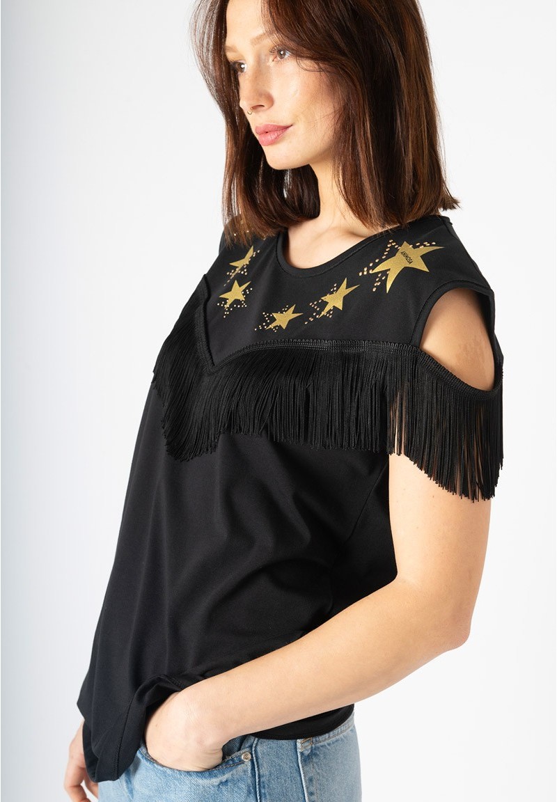 Camiseta flecos estrellas