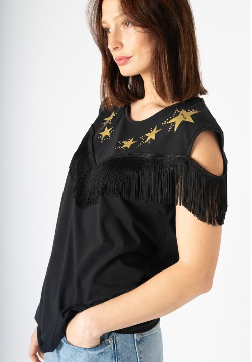 Camiseta flecos estrellas