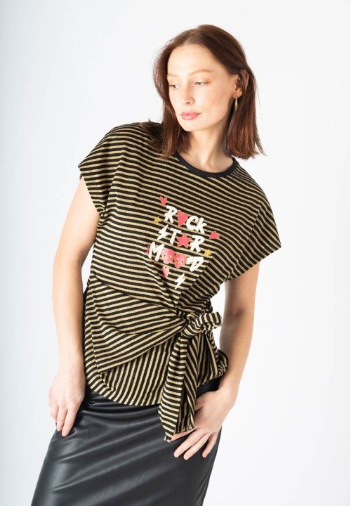 Camiseta Rock Star Mood rayas