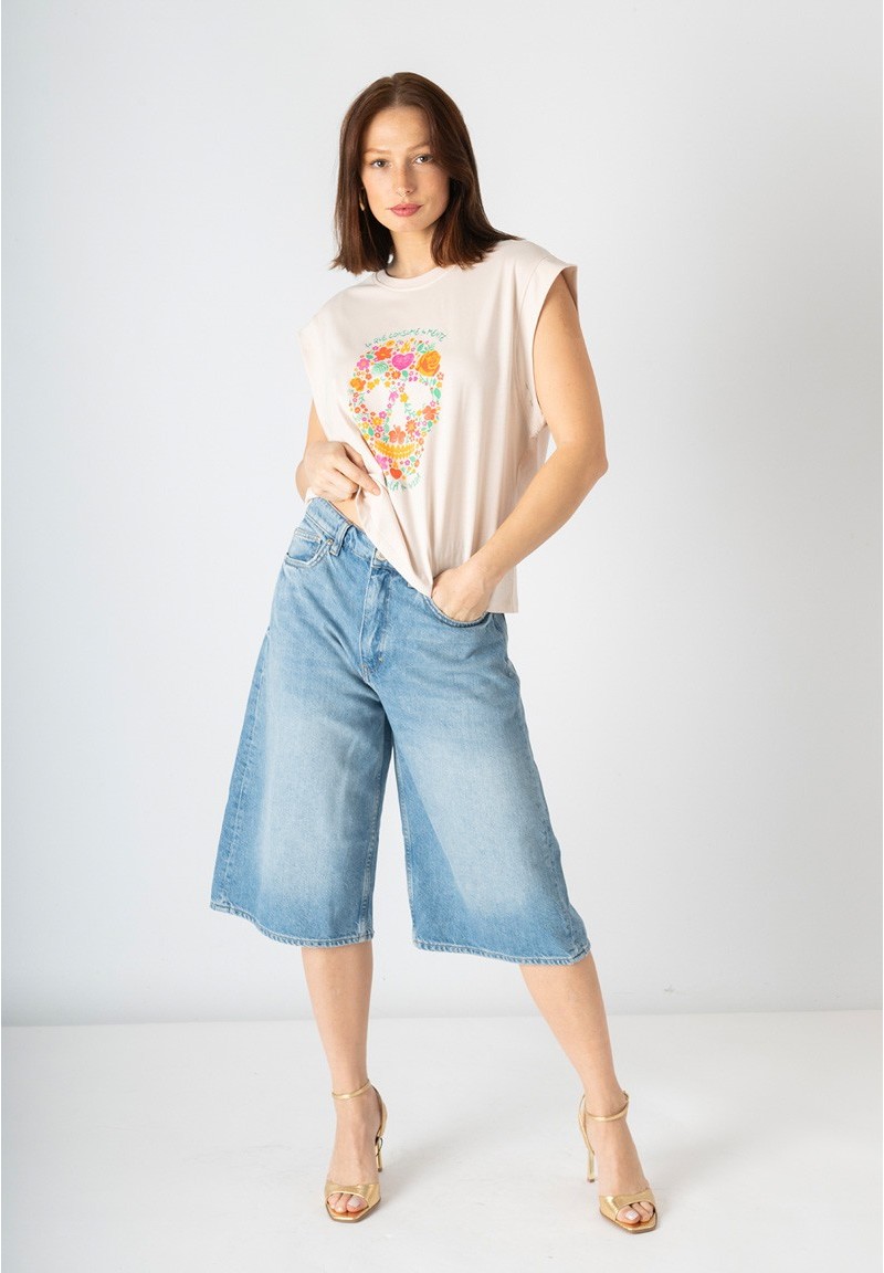 Camiseta Calavera Flores