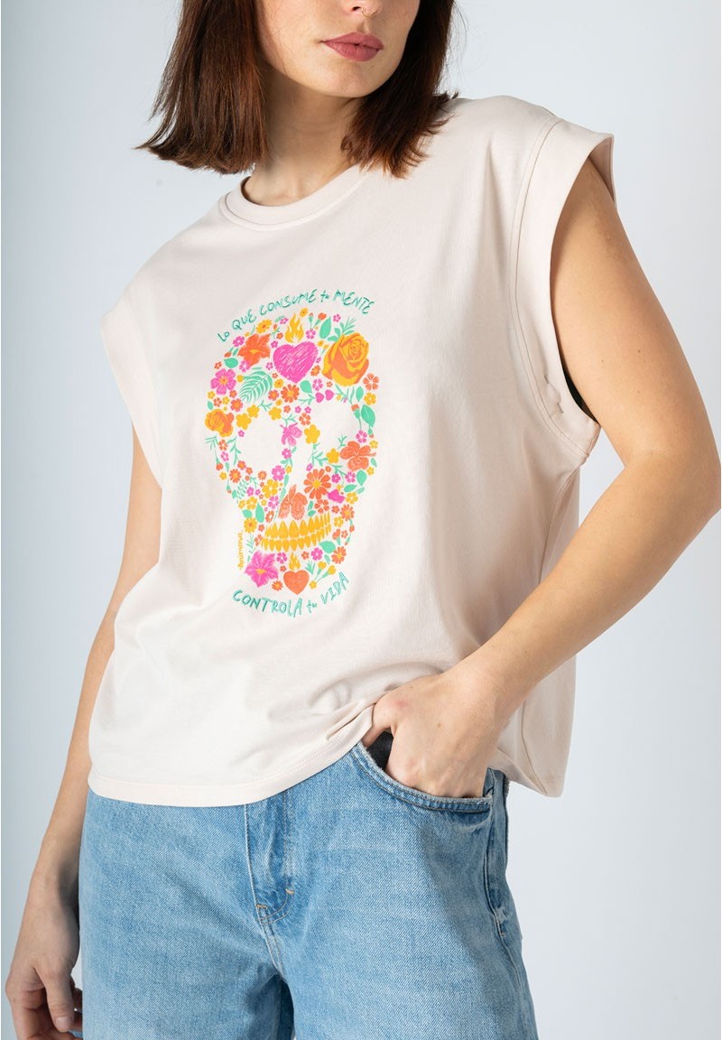 Camiseta Calavera Flores