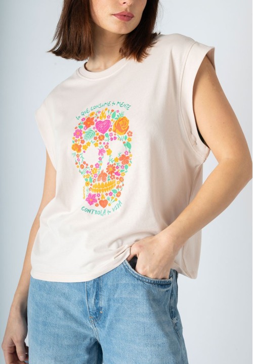 Camiseta Calavera Flores