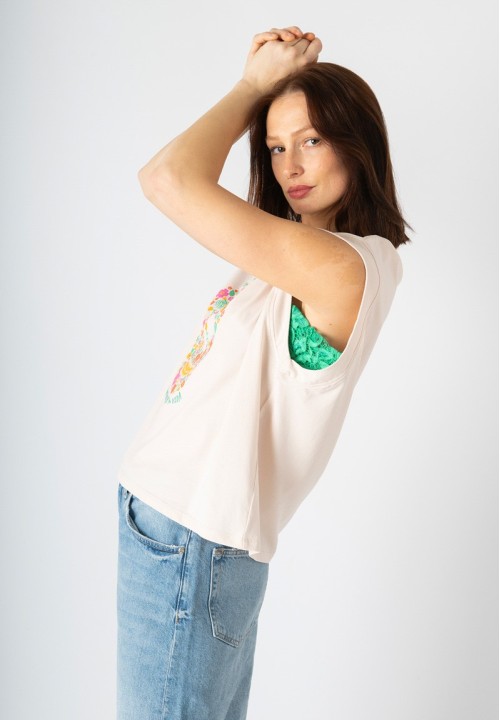Camiseta Calavera Flores