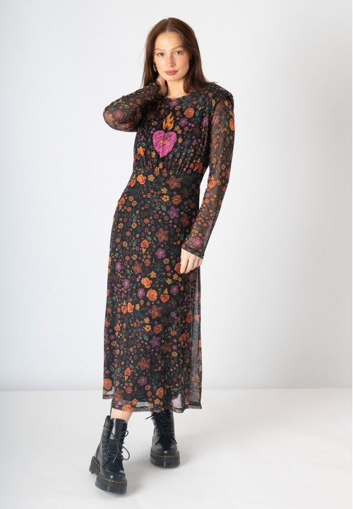 Vestido estampado flores