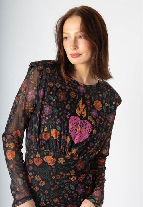 Vestido estampado flores