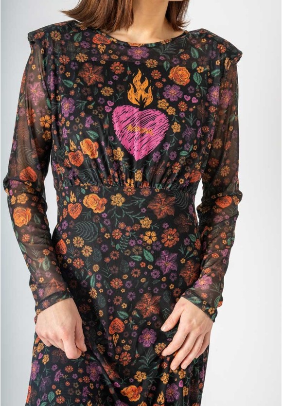 Vestido estampado flores