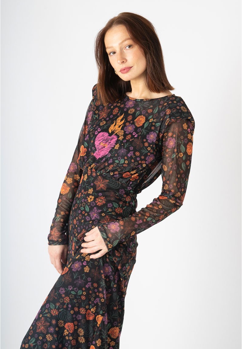 Vestido estampado flores