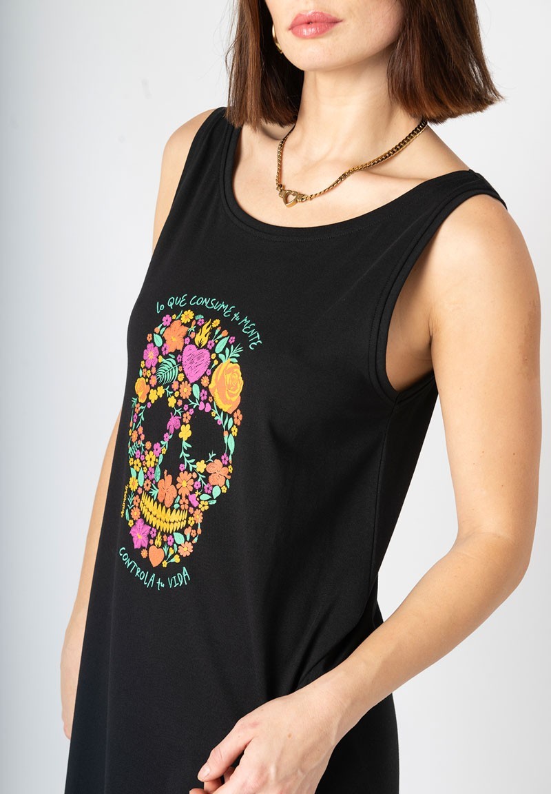 Vestido Calavera flores