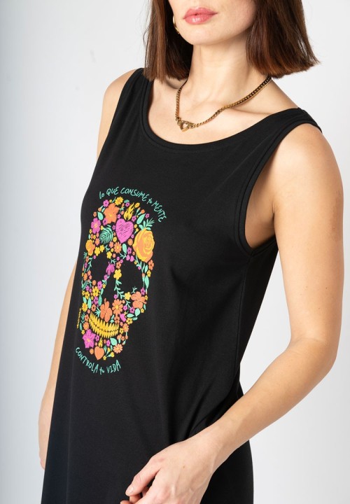 Vestido Calavera flores