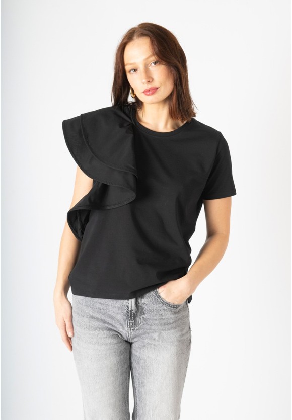 Camiseta volante asimétrico