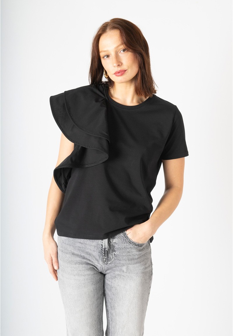 Camiseta volante asimétrico