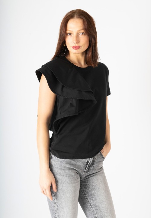 Camiseta volante asimétrico
