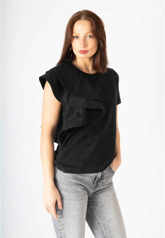 Camiseta volante asimétrico