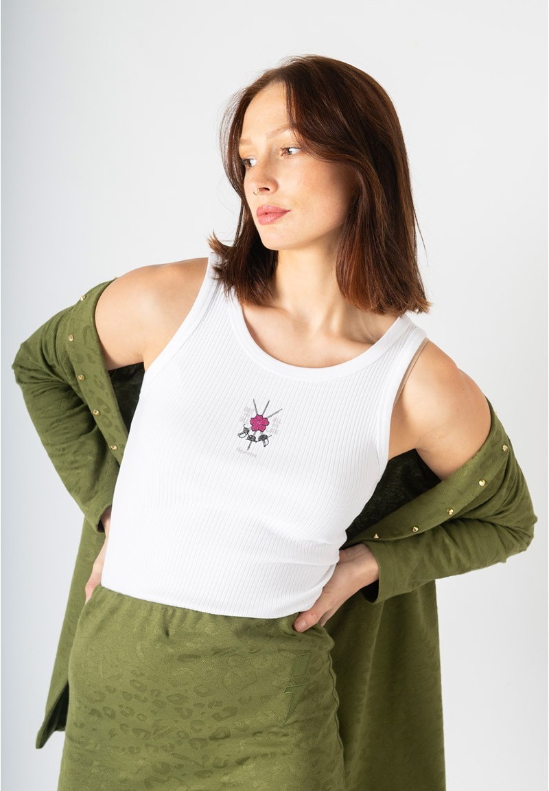 Top Mosqueteras blanco