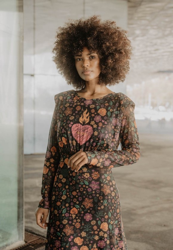 Vestido estampado flores