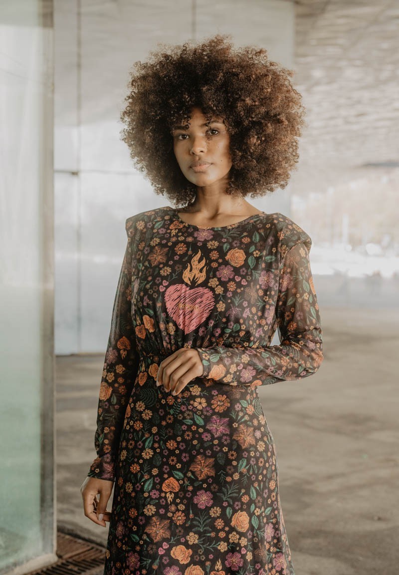 Vestido estampado flores