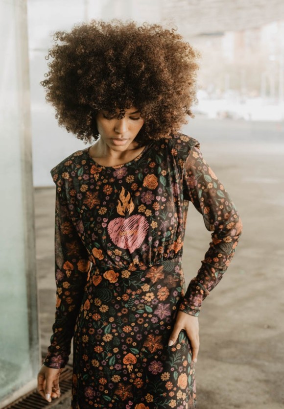 Vestido estampado flores