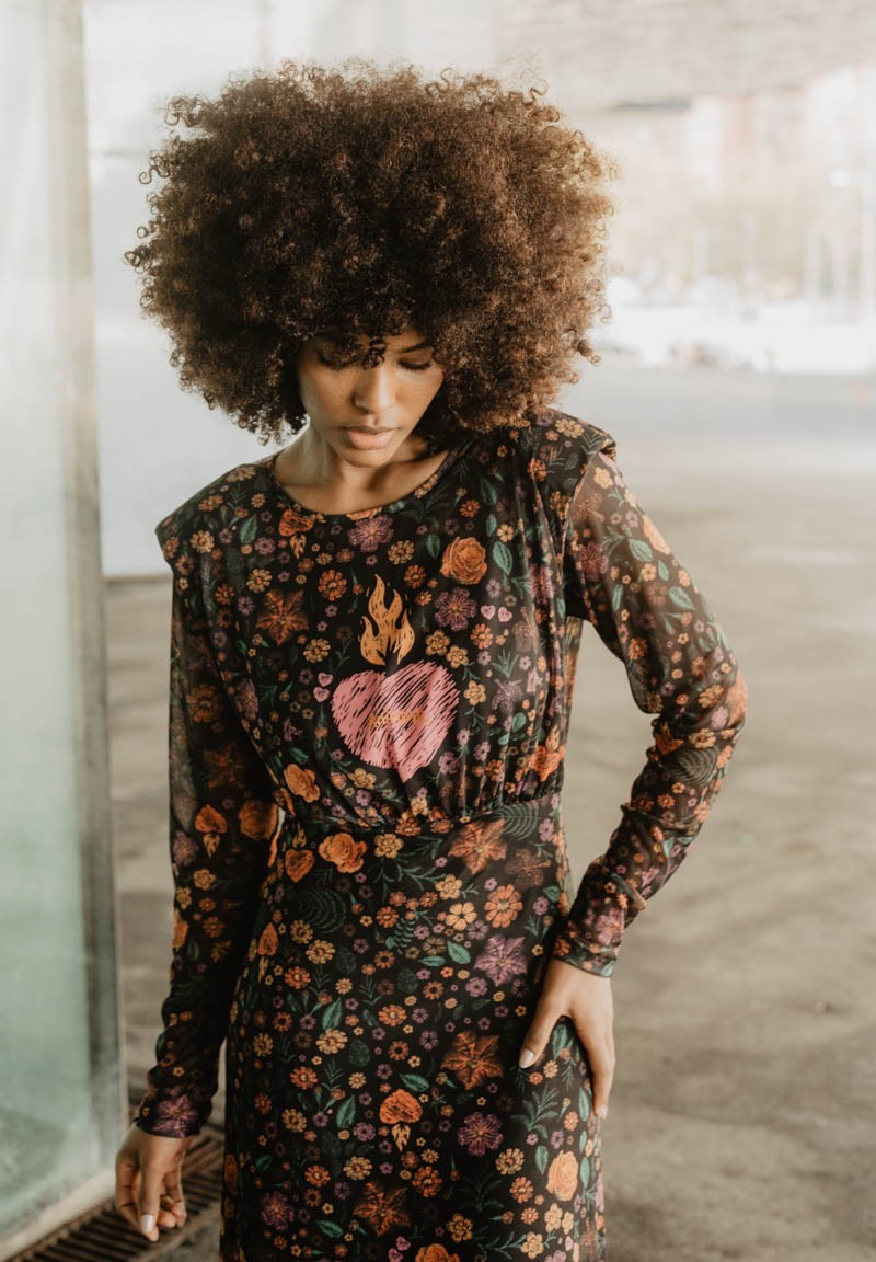 Vestido estampado flores