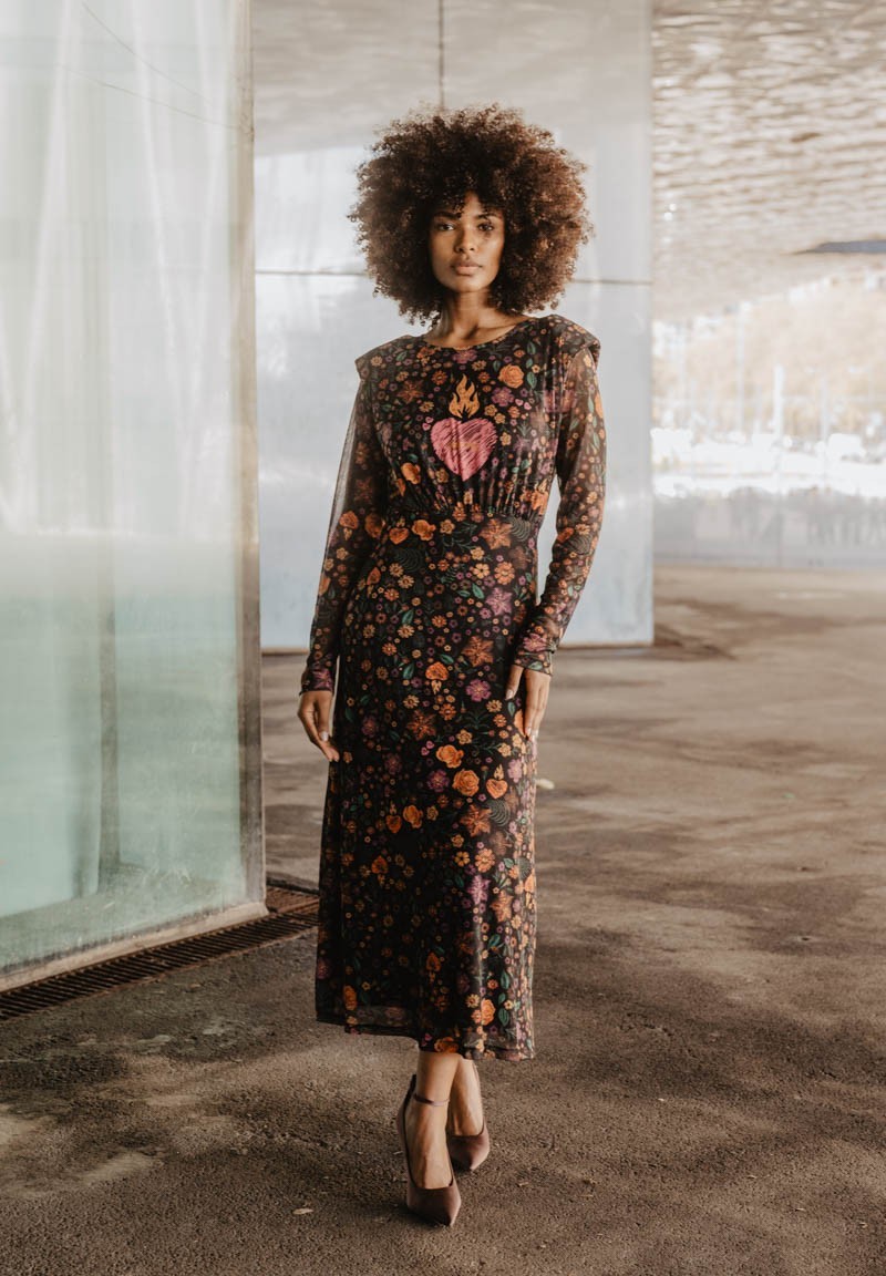 Vestido estampado flores