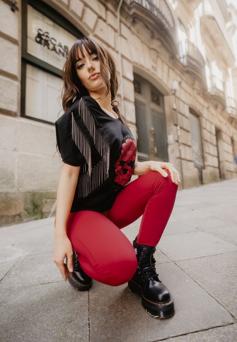 Camiseta negra Mary Shelley Calavera