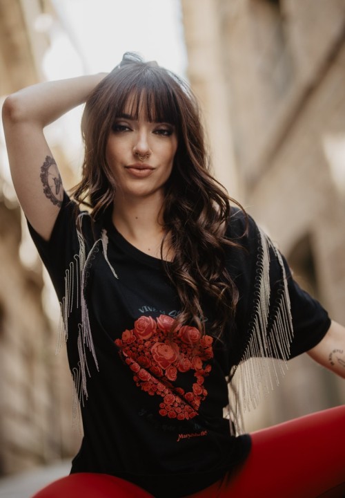 Camiseta negra Mary Shelley Calavera