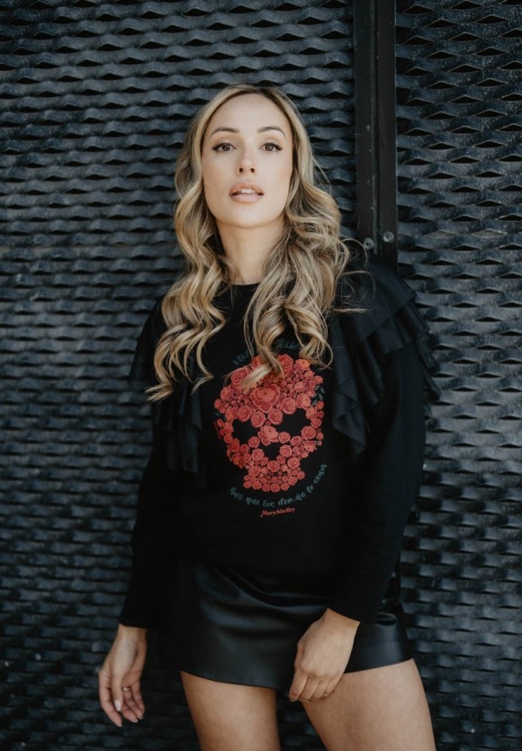 Camiseta volantes Mary Shelley Calavera