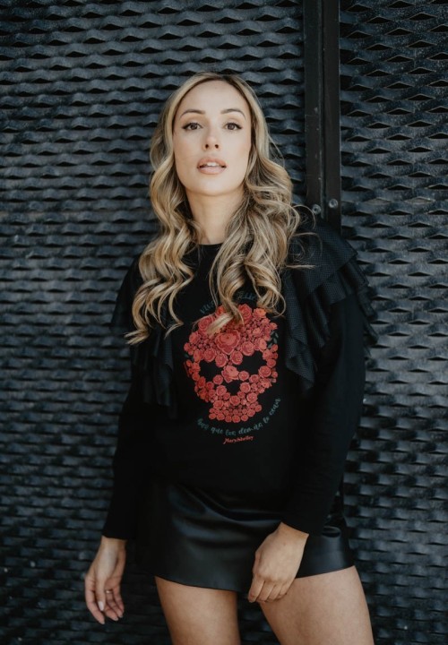 Camiseta volantes Mary Shelley Calavera