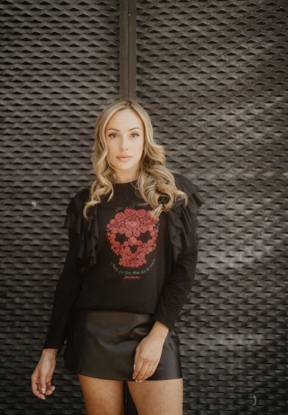 Camiseta volantes Mary Shelley Calavera